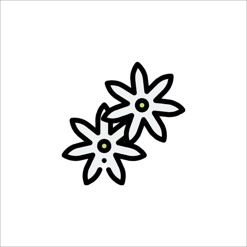 A flower icon with two petals on a white background vector