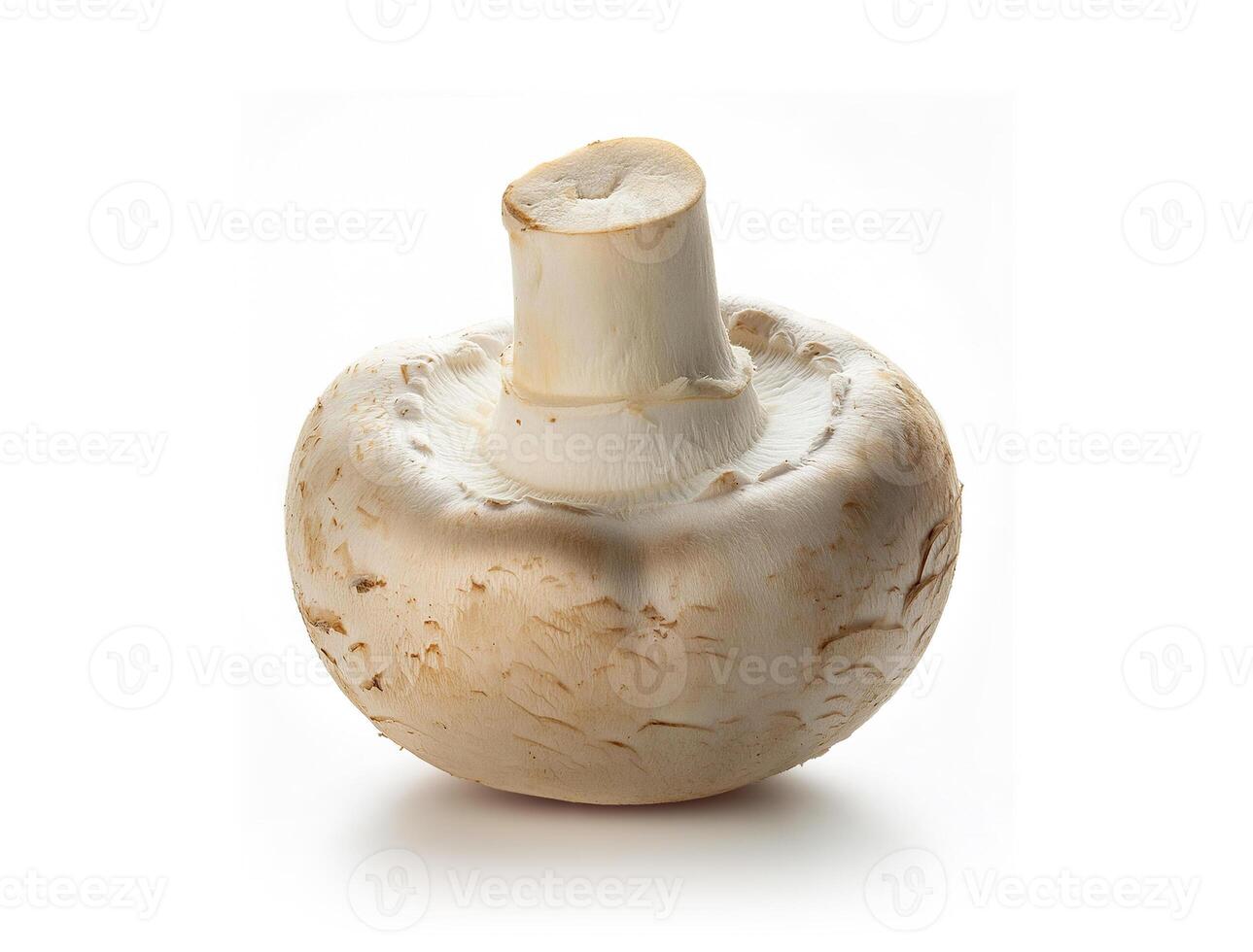 One whole and halved fresh brown champignon mushroom isolated on white background photo