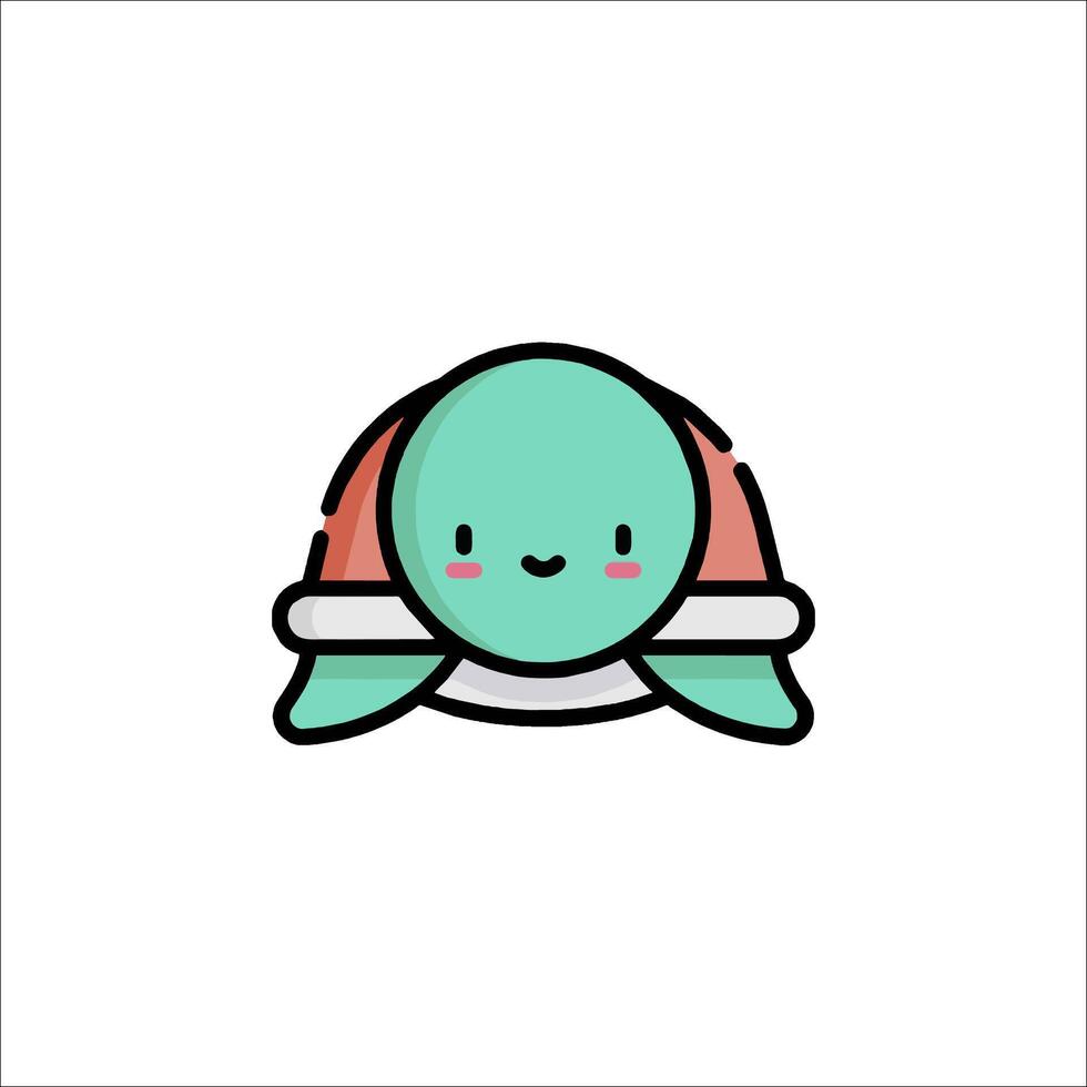 A cute turtle with a smile on its face vector