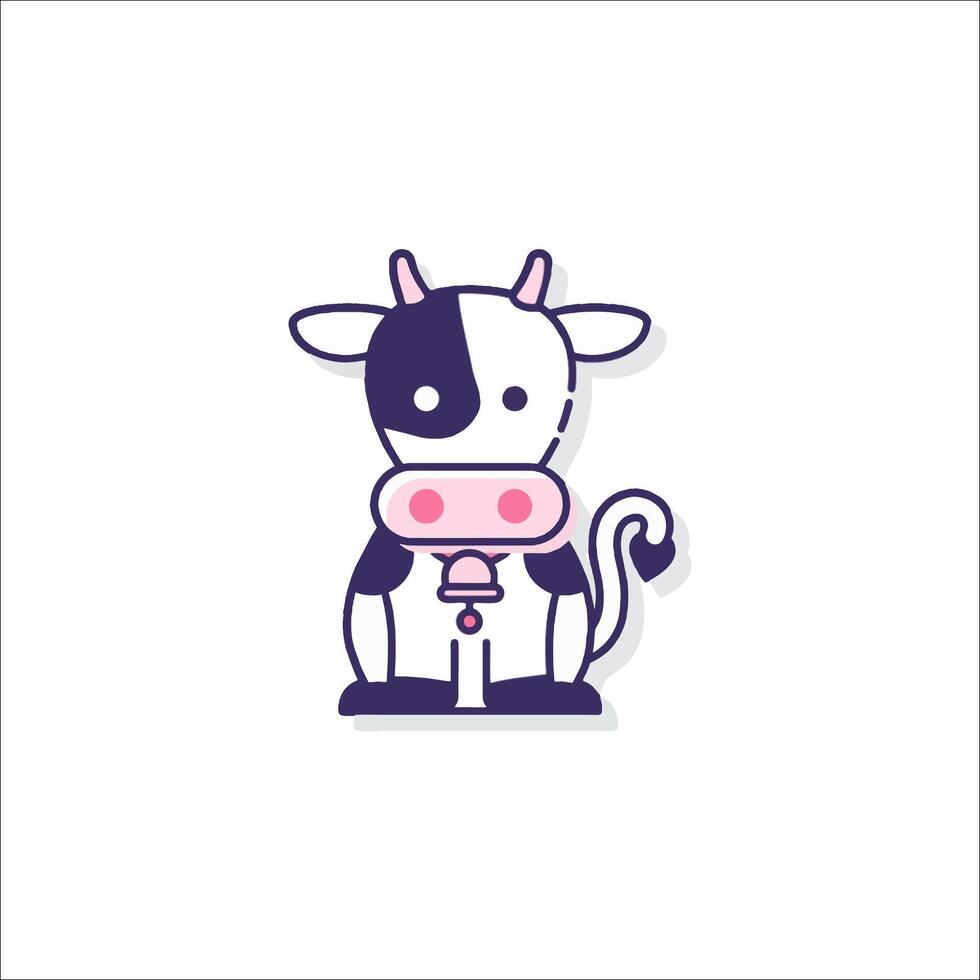 A cow with a pink nose and pink tongue vector
