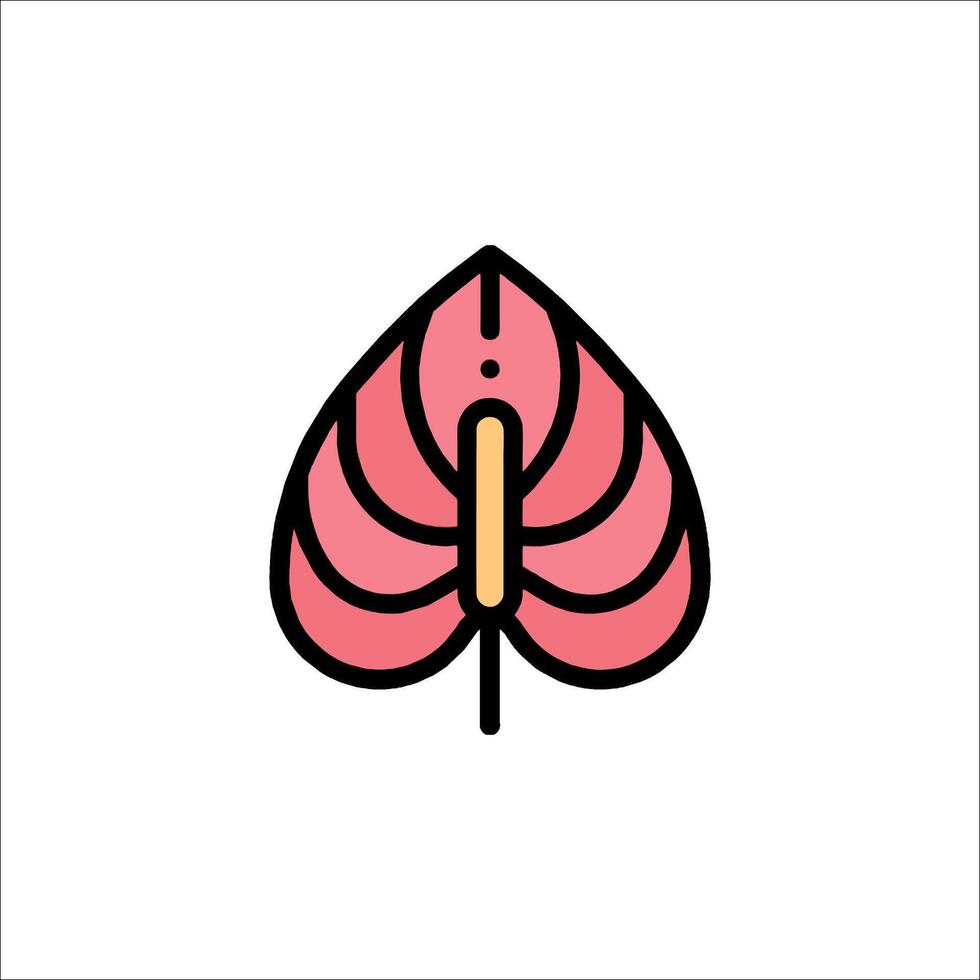A pink and yellow leaf icon vector