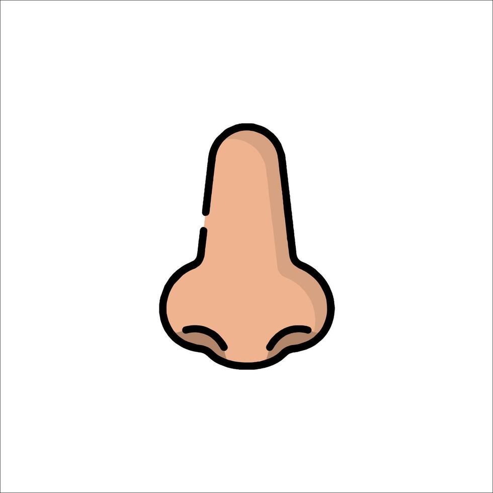 A cartoon nose with a long nose vector
