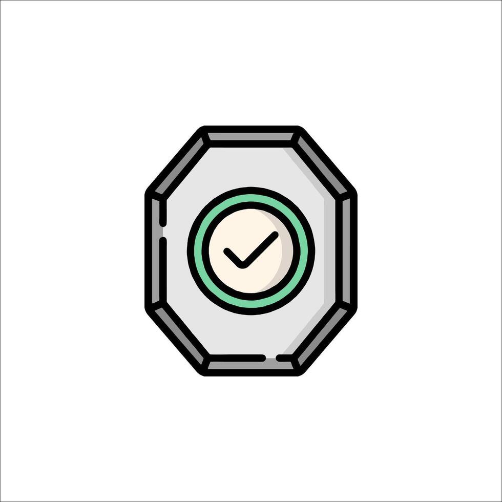 A clock icon with a green tick mark vector