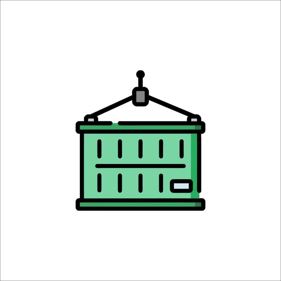 A green crate with a handle on it vector