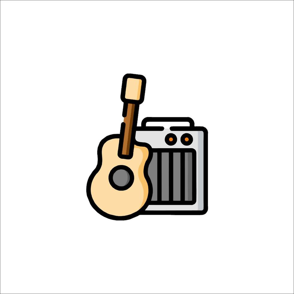 Guitar amp icon, flat style, illustration vector