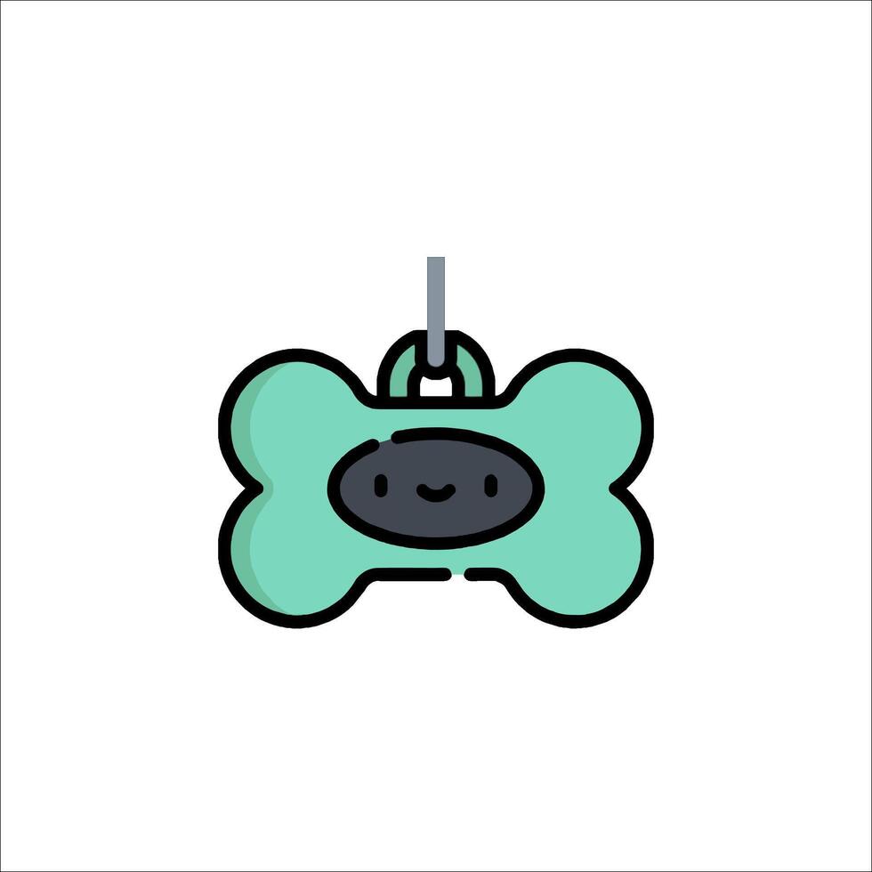 A dog bone shaped object with a green color vector