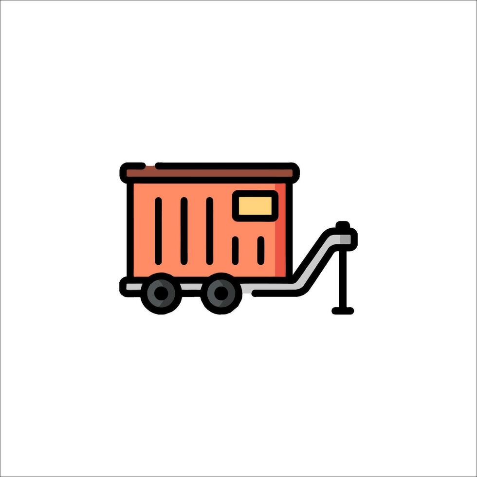 A red dump truck icon on a white background vector