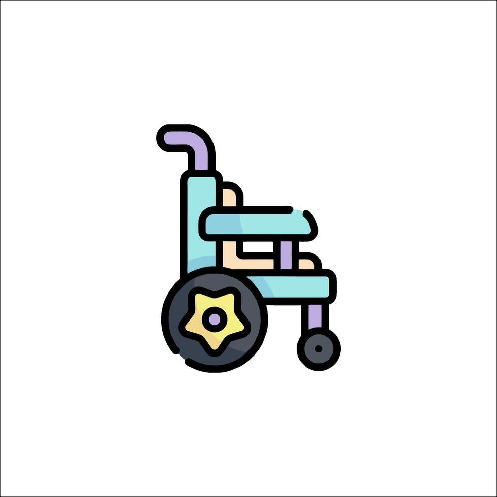 Wheelchair icon on white background vector