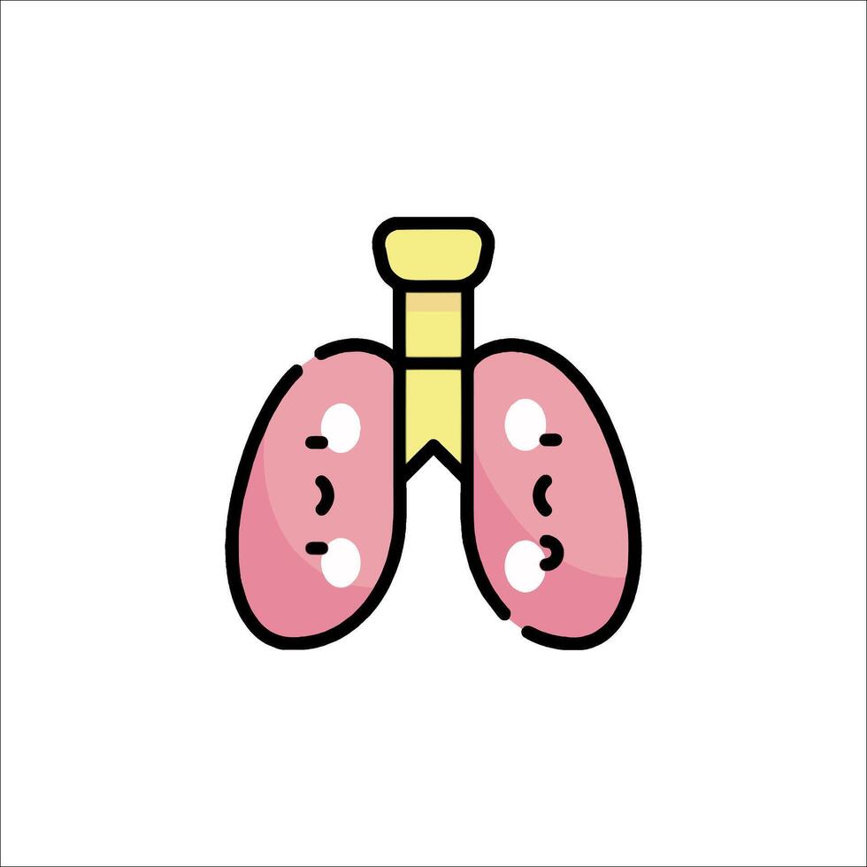Lungs icon in cartoon style vector