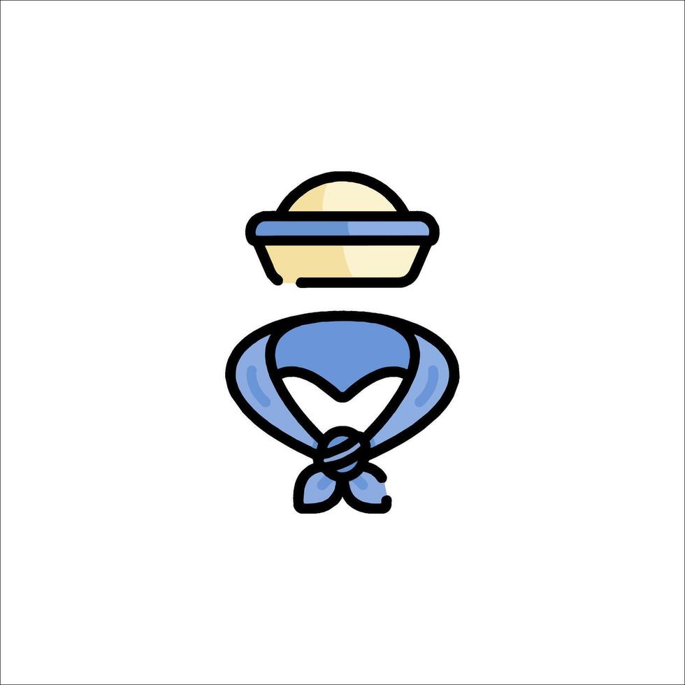 A blue hat with a bow on it vector