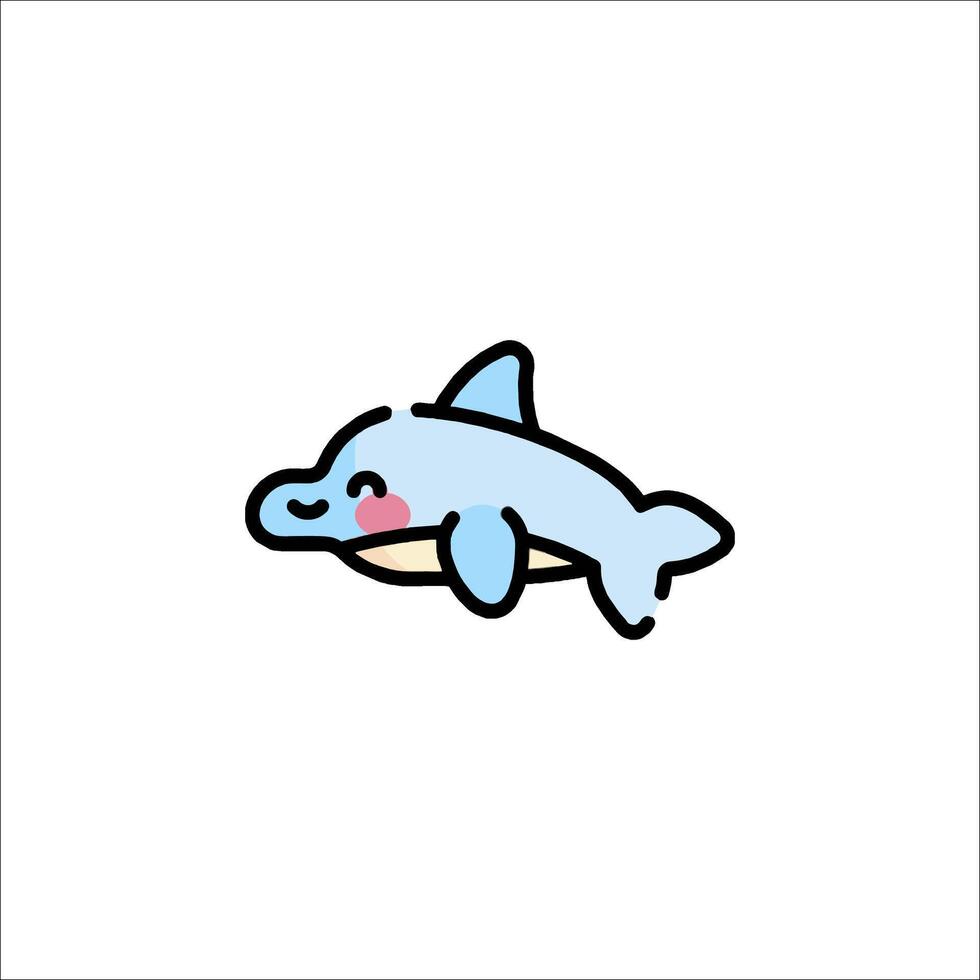 A cute dolphin with a pink nose and a pink tongue vector