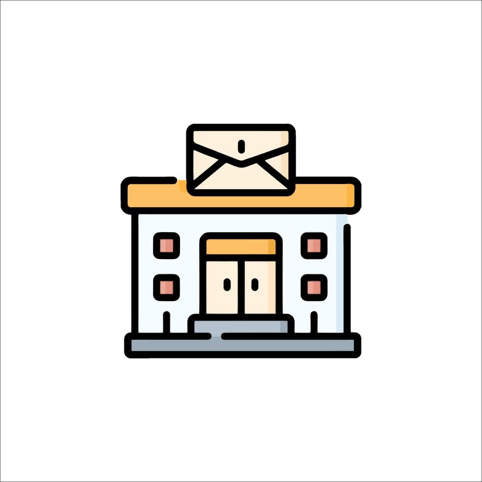 A building with an envelope icon vector