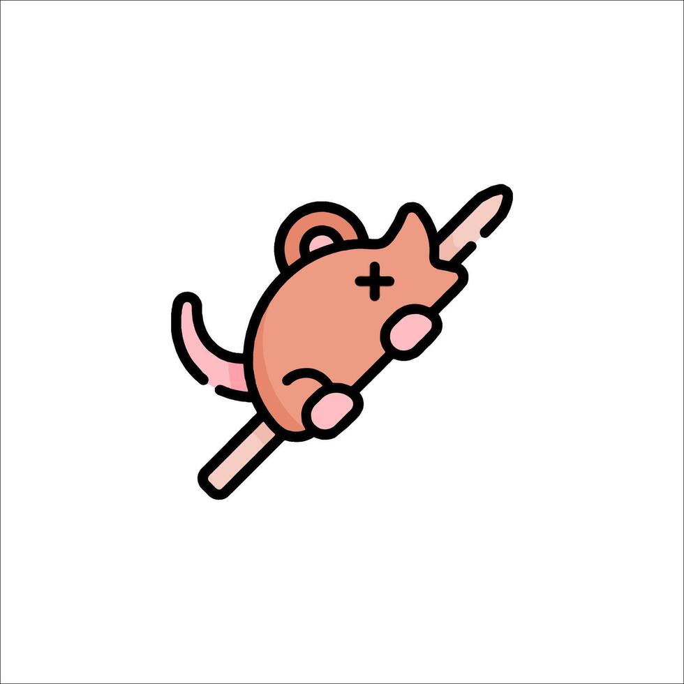 A mouse with a stick in its mouth vector