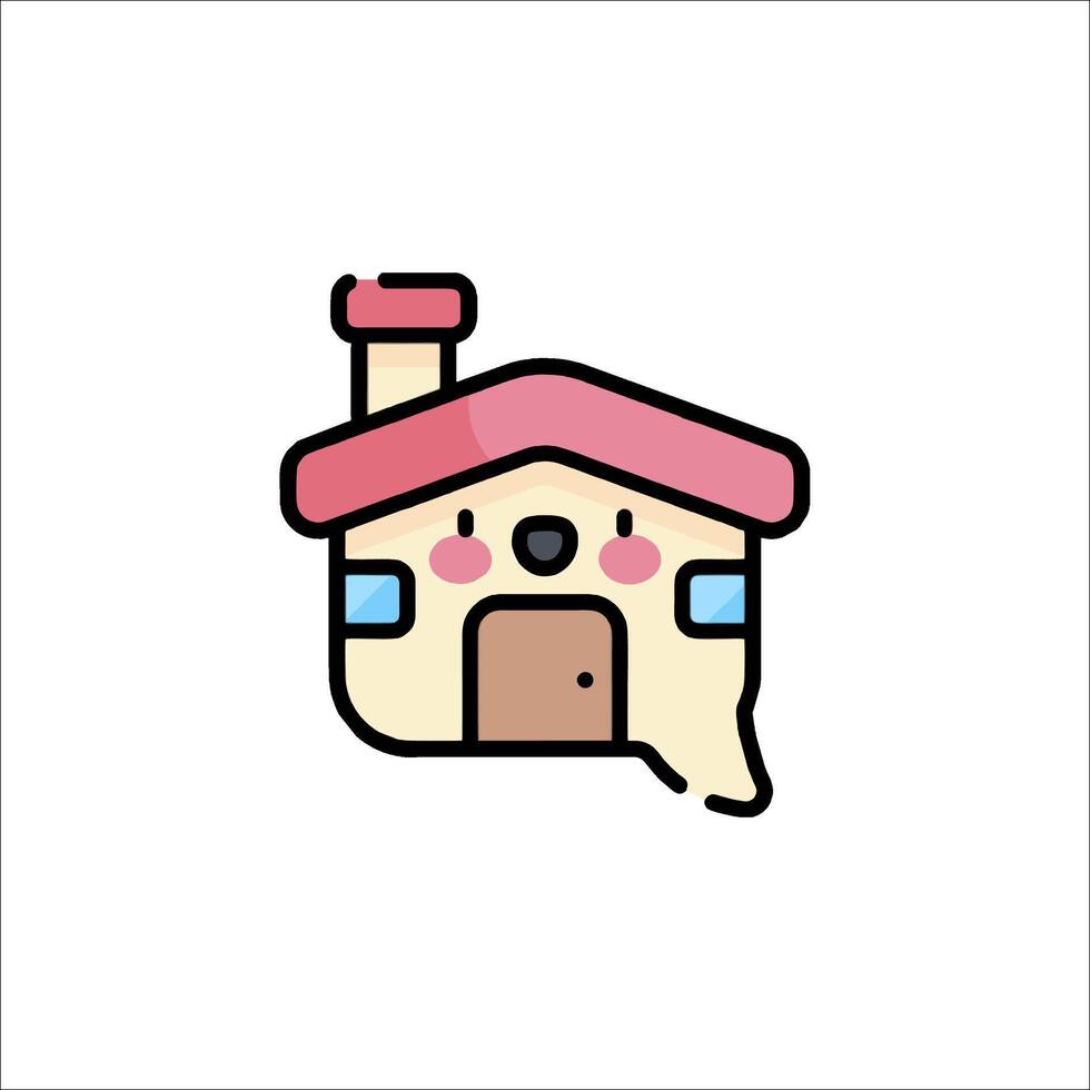 A cute house icon with a pink roof vector