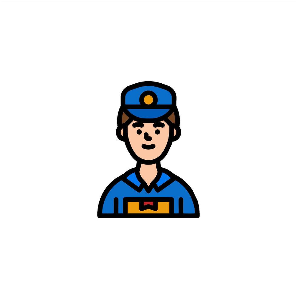A man in a blue uniform with a hat vector