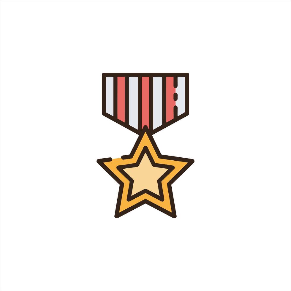 A medal with a star on it vector