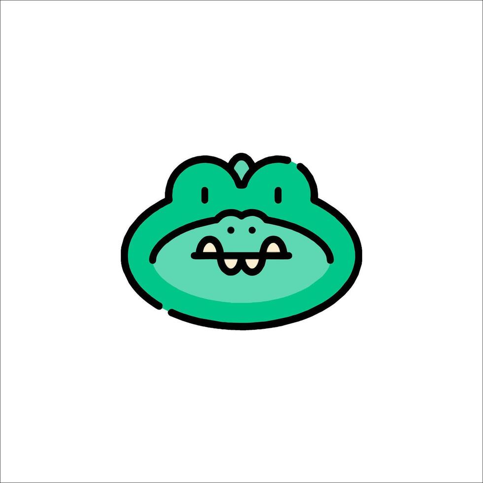 A green frog with teeth on its face vector