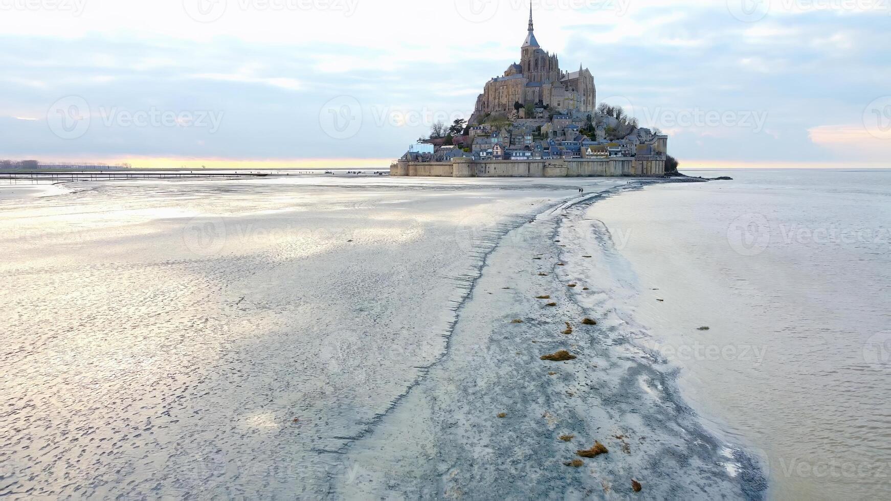 Aerial Views of Mont Saint Michel, Normandy, France photo