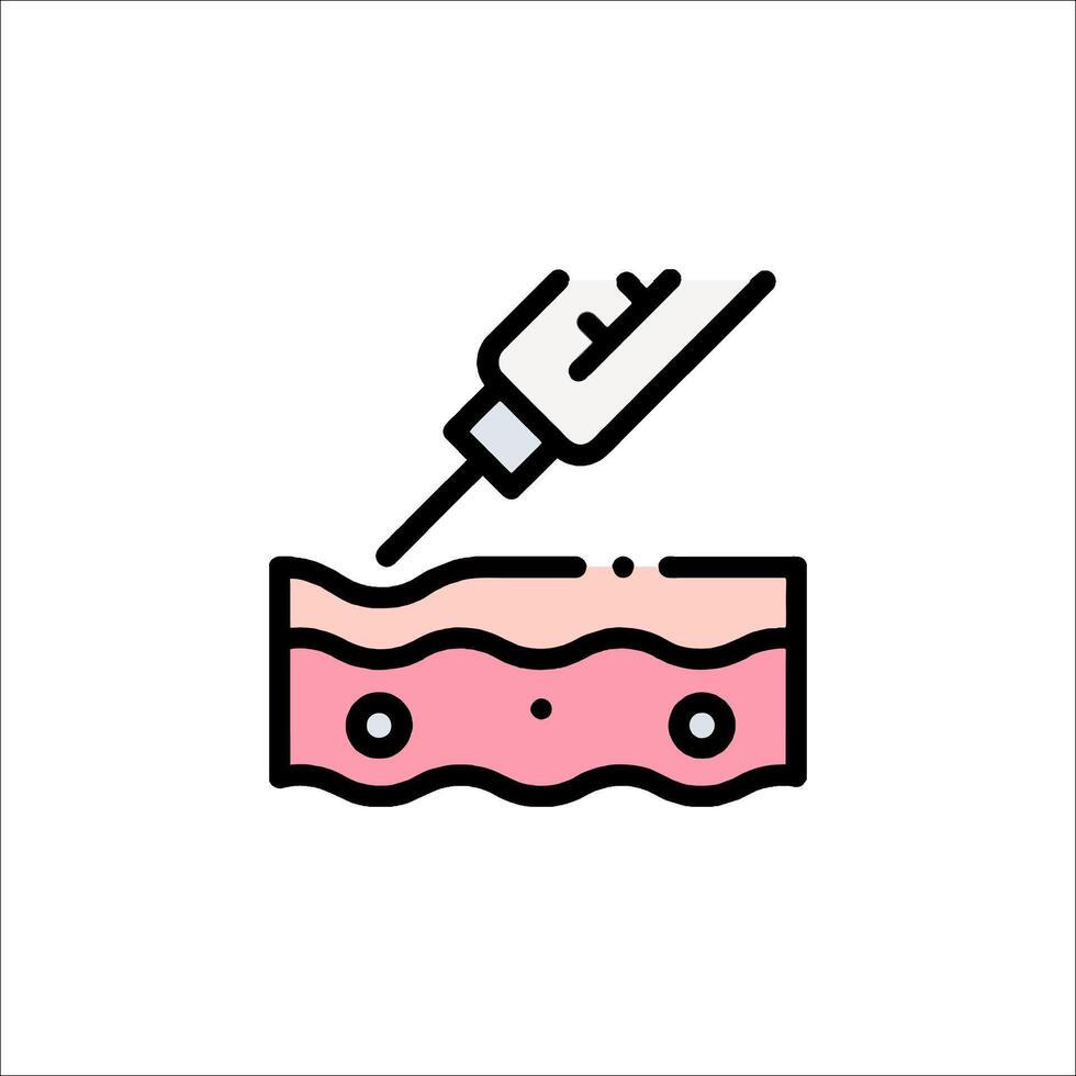A syringe is being injected into a skin patch vector