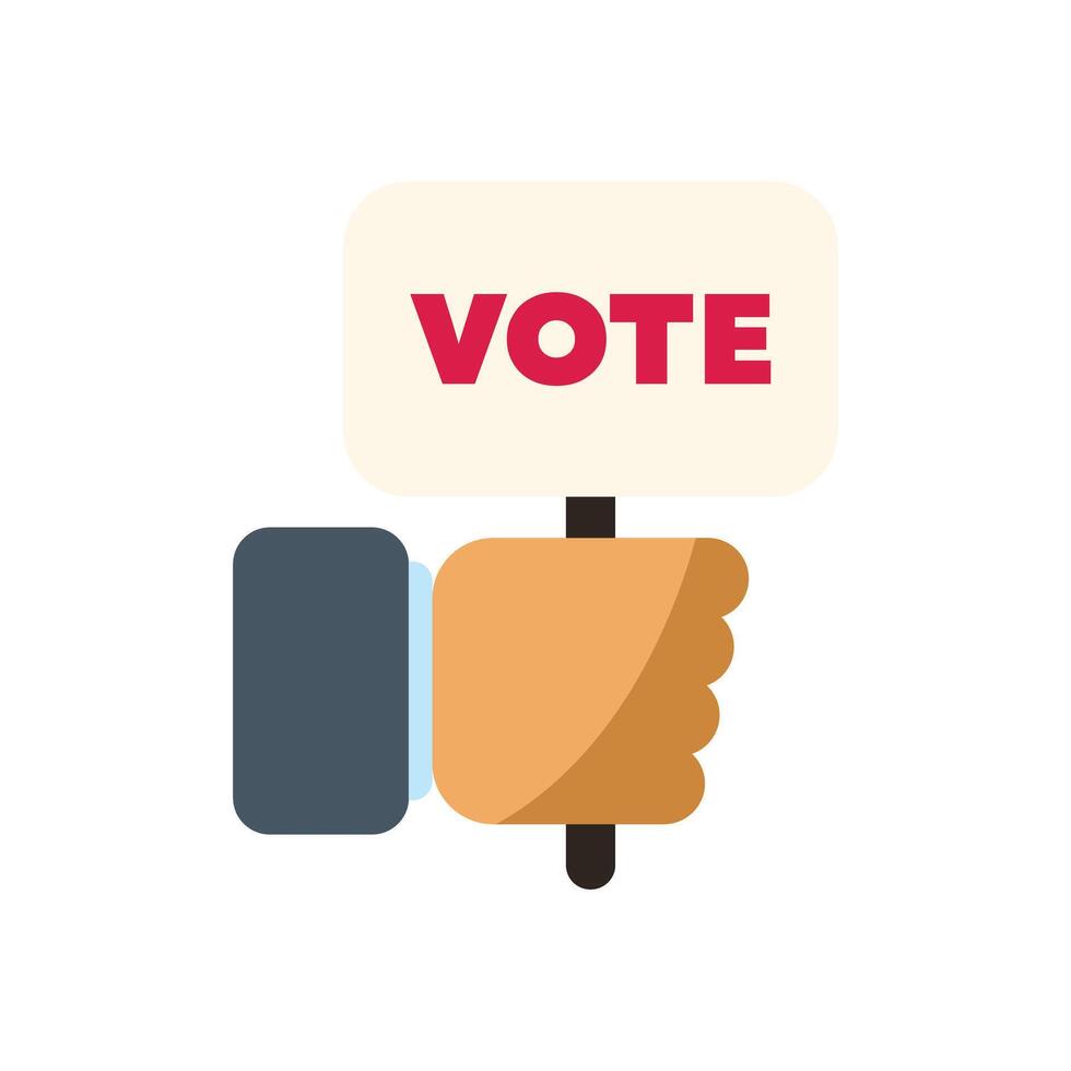 Hand holding a vote sign with a white background vector