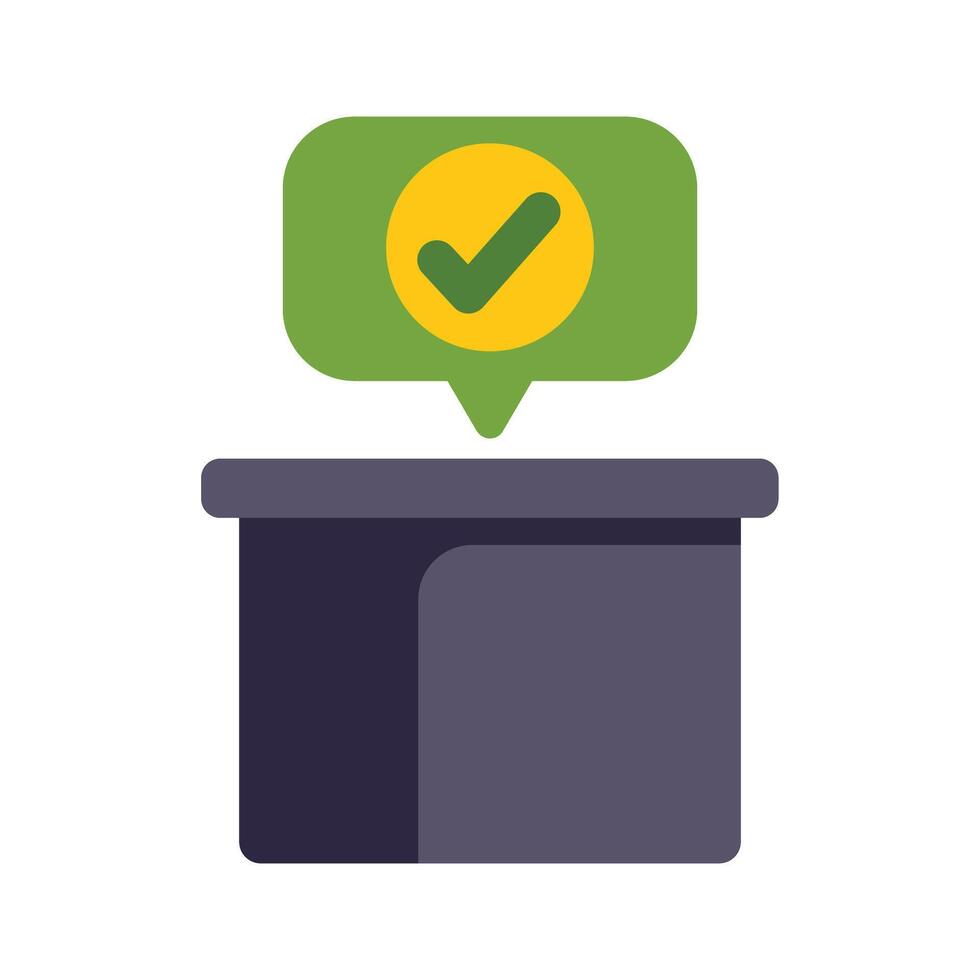 Ballot box with green check mark approving voting choice vector