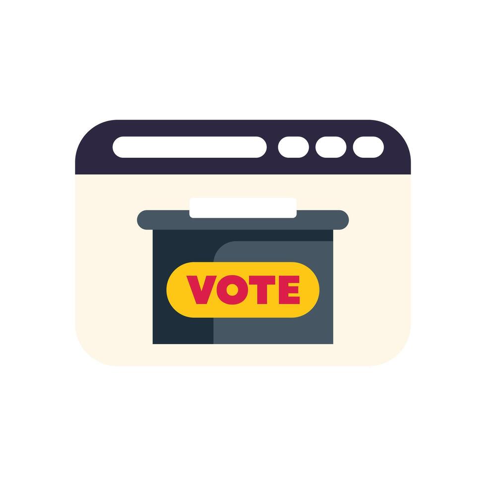 Online voting concept with ballot box displayed on website vector