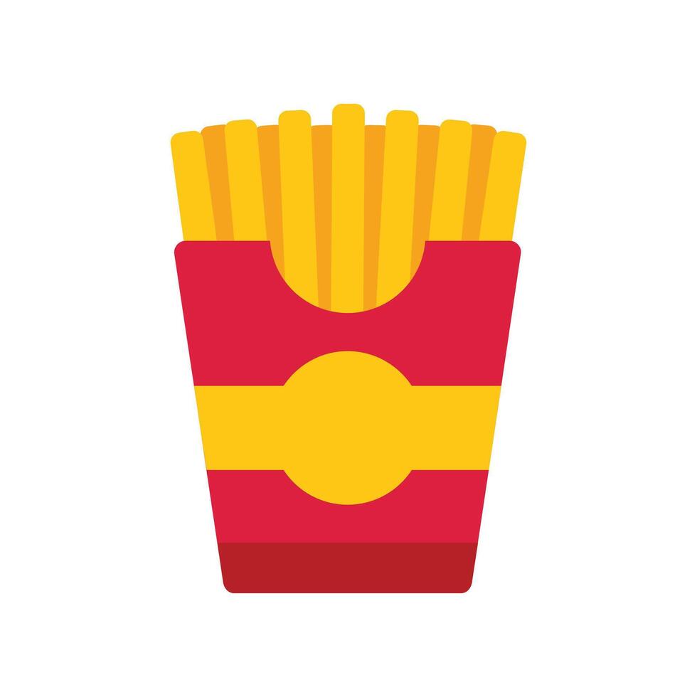 French fries overflowing a red cardboard container vector