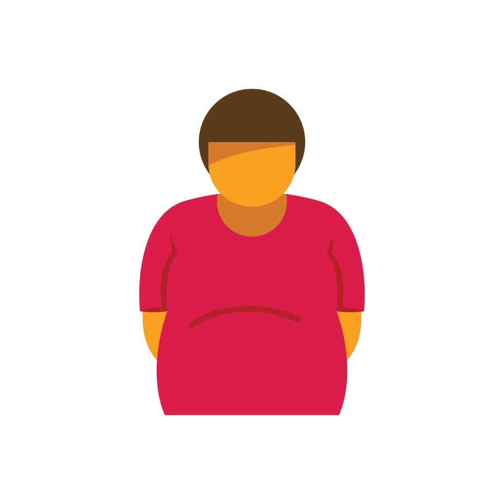 Overweight person suffering from obesity with big belly vector