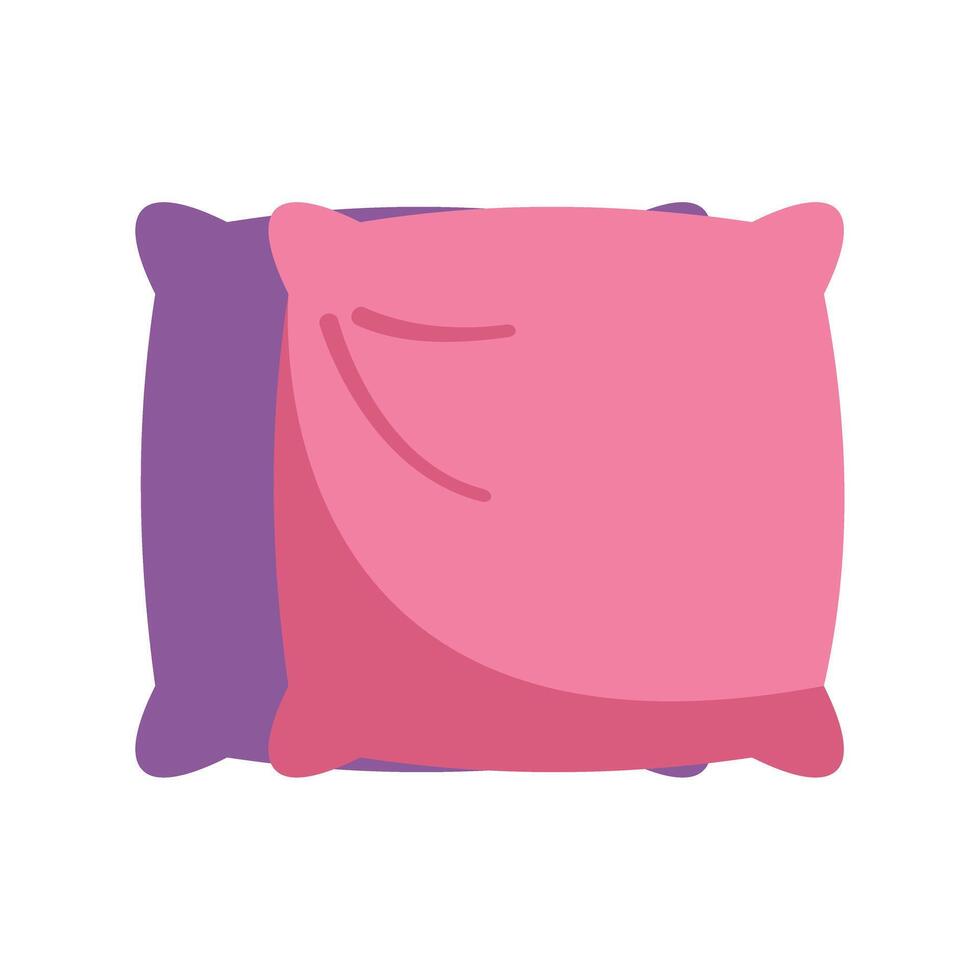 Soft pink and purple pillow providing comfort and relaxation vector