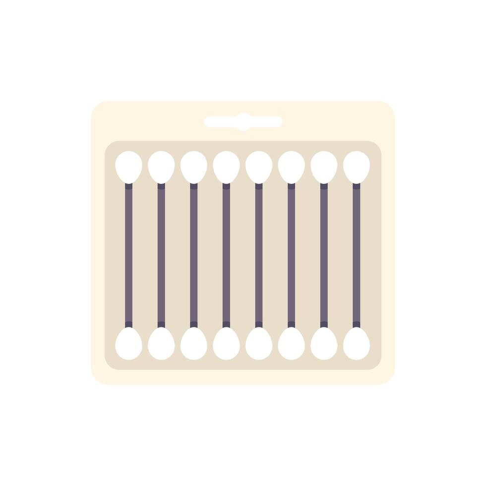 Cotton swabs in blister pack lying horizontally vector