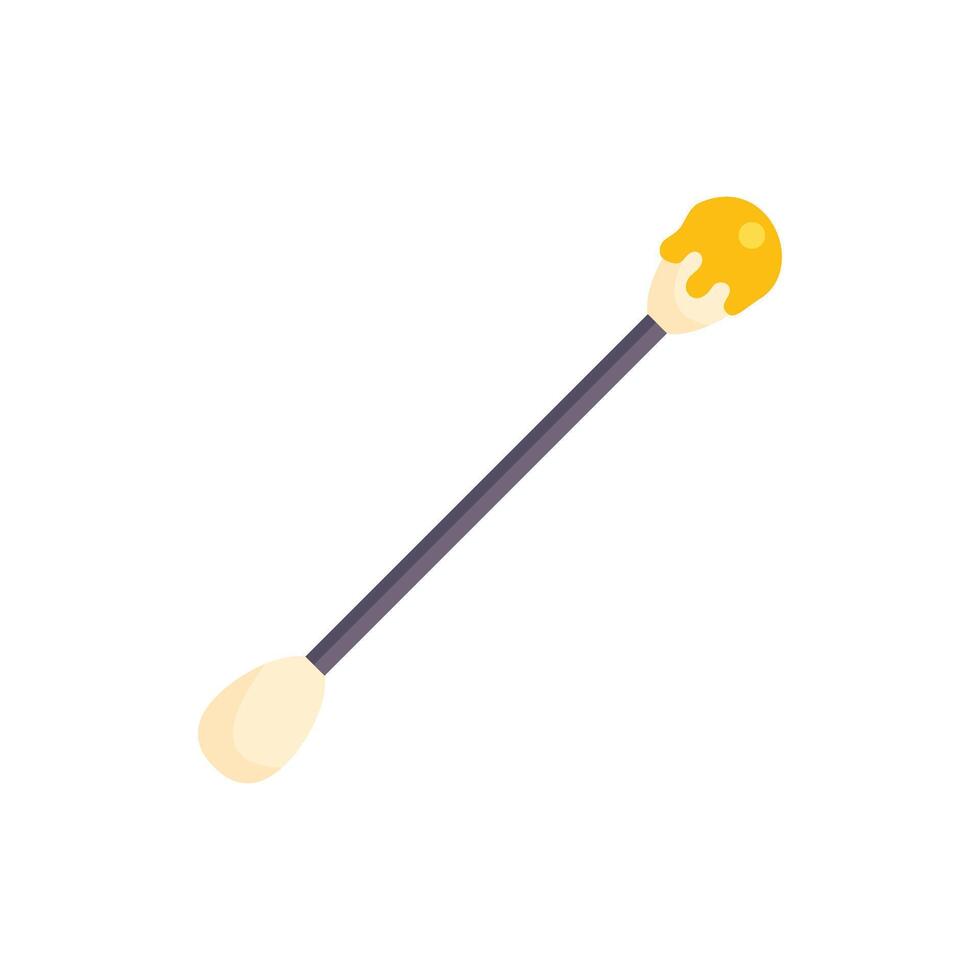 Cotton swab with honey for treating wounds or applying makeup vector