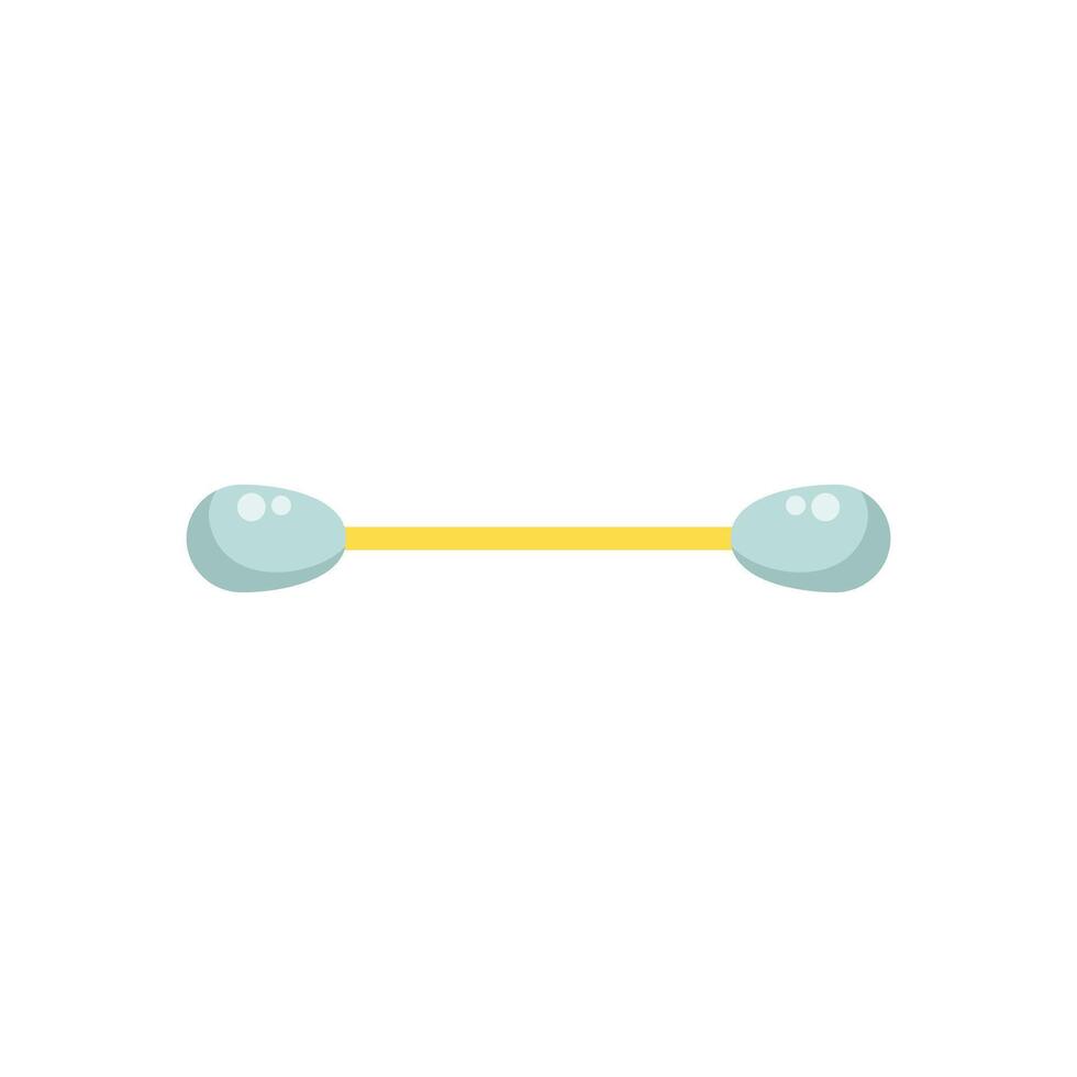 Cotton swab lying horizontally with blue ends and yellow handle vector