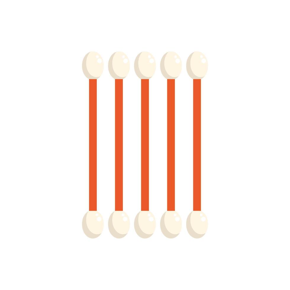 Five cotton swabs with orange stick standing upright vector