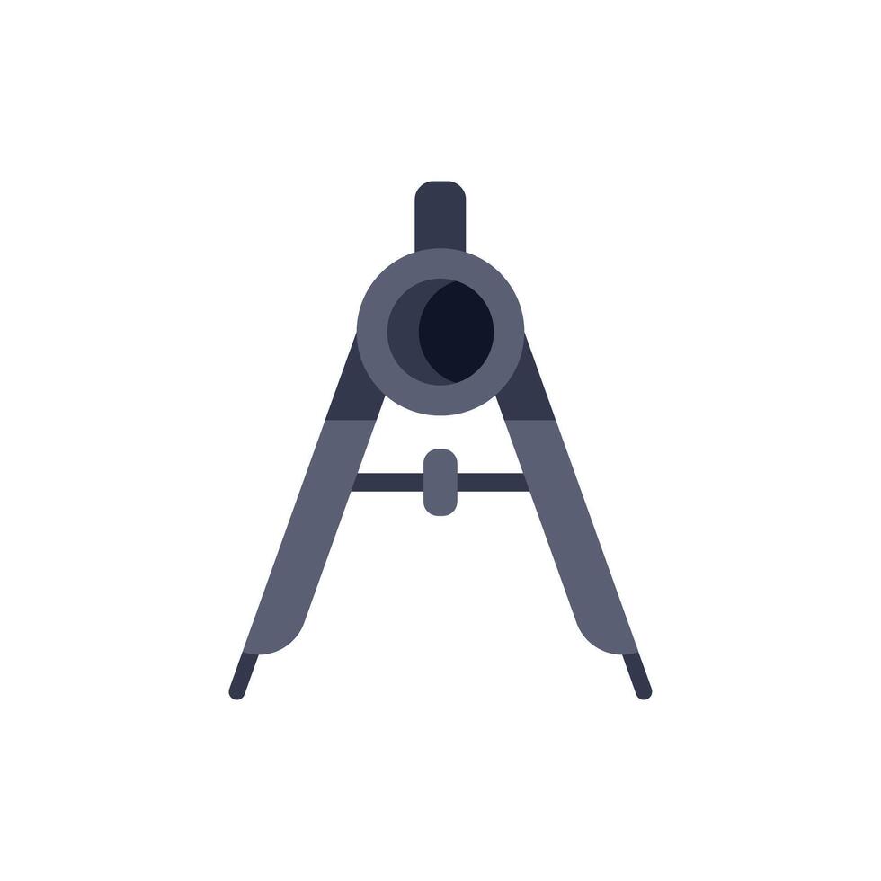 Compass drawing tool standing on white background vector