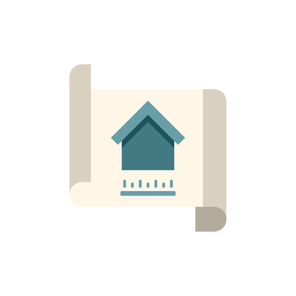 Blueprint icon depicting house design and planning vector