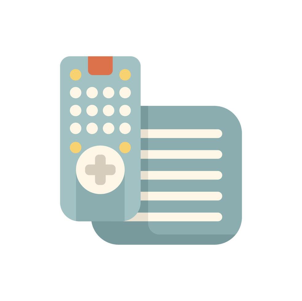 Remote control pointing at television set flat icon design vector