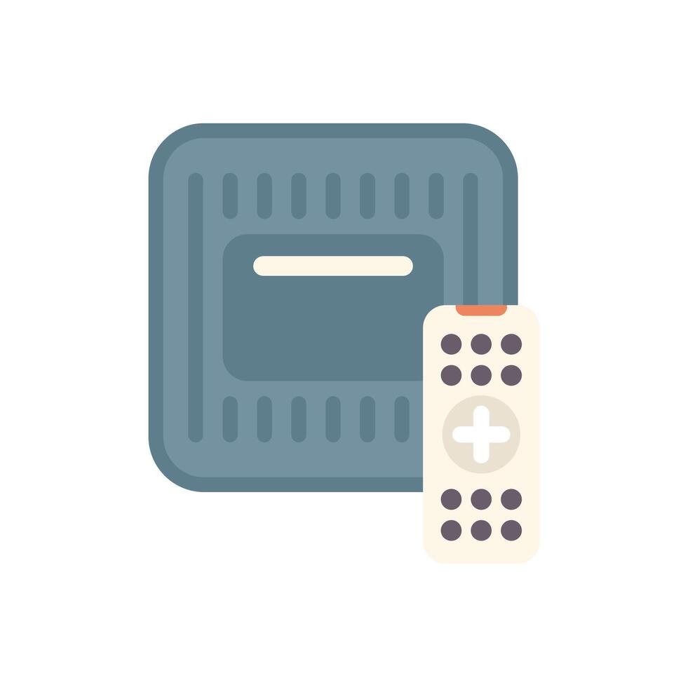 Digital tv set top box receiver connecting to television vector