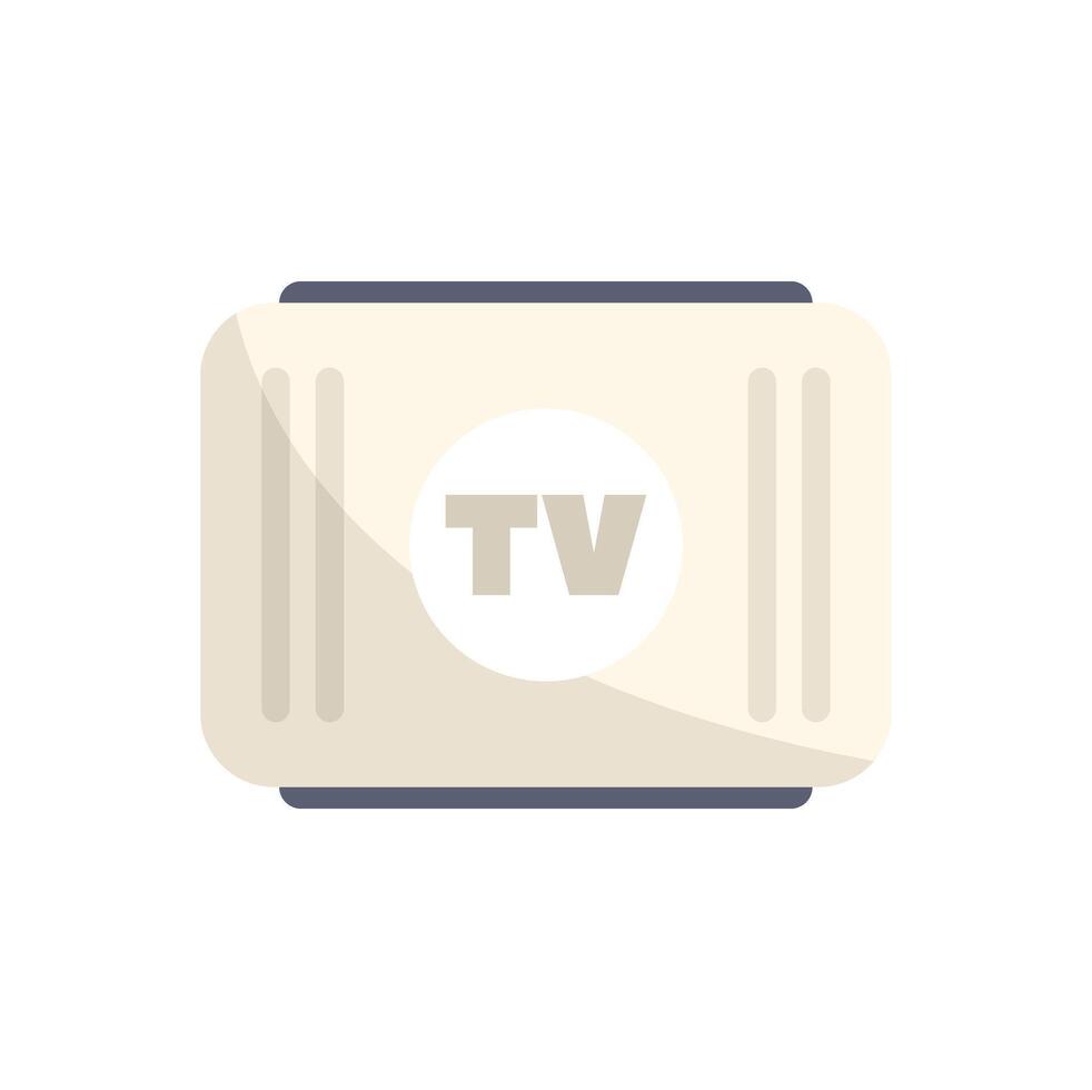 Retro tv set top view broadcasting entertainment icon vector