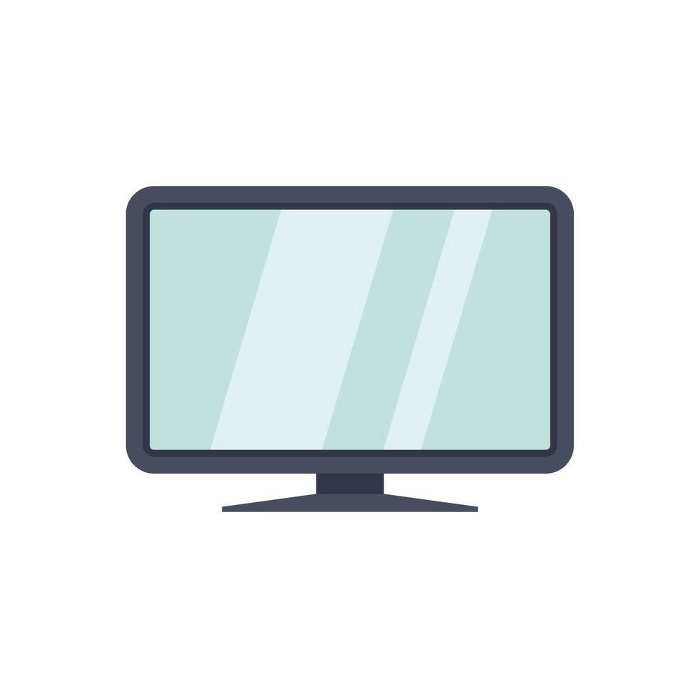 Modern tv set showing blank screen icon vector