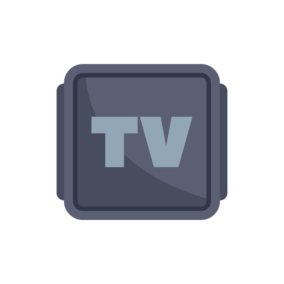 Retro tv set top view showing tv logo vector