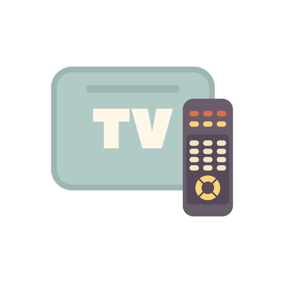 Tv set top box with remote control for watching television vector