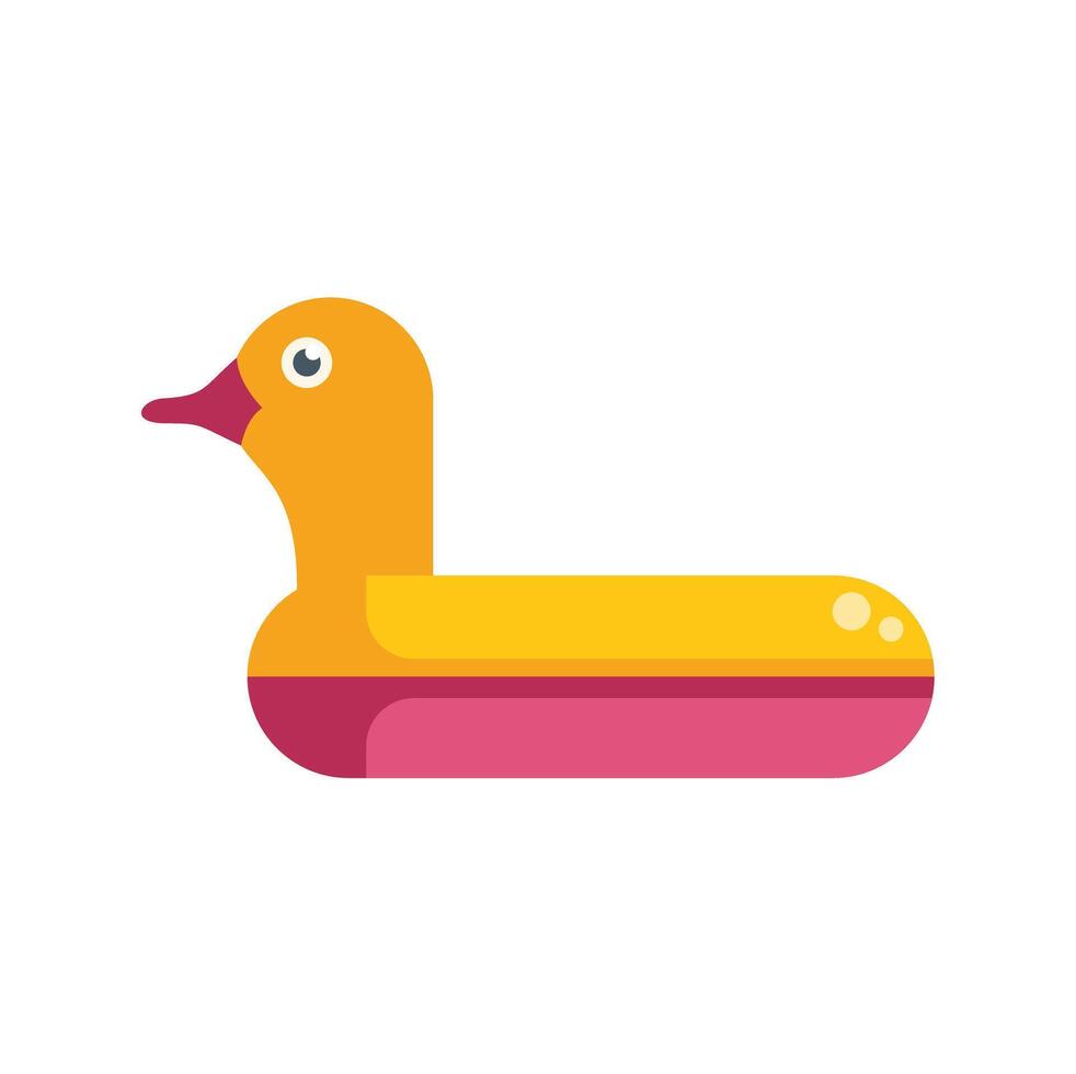 Yellow duck shaped inflatable pool float illustration on white background vector