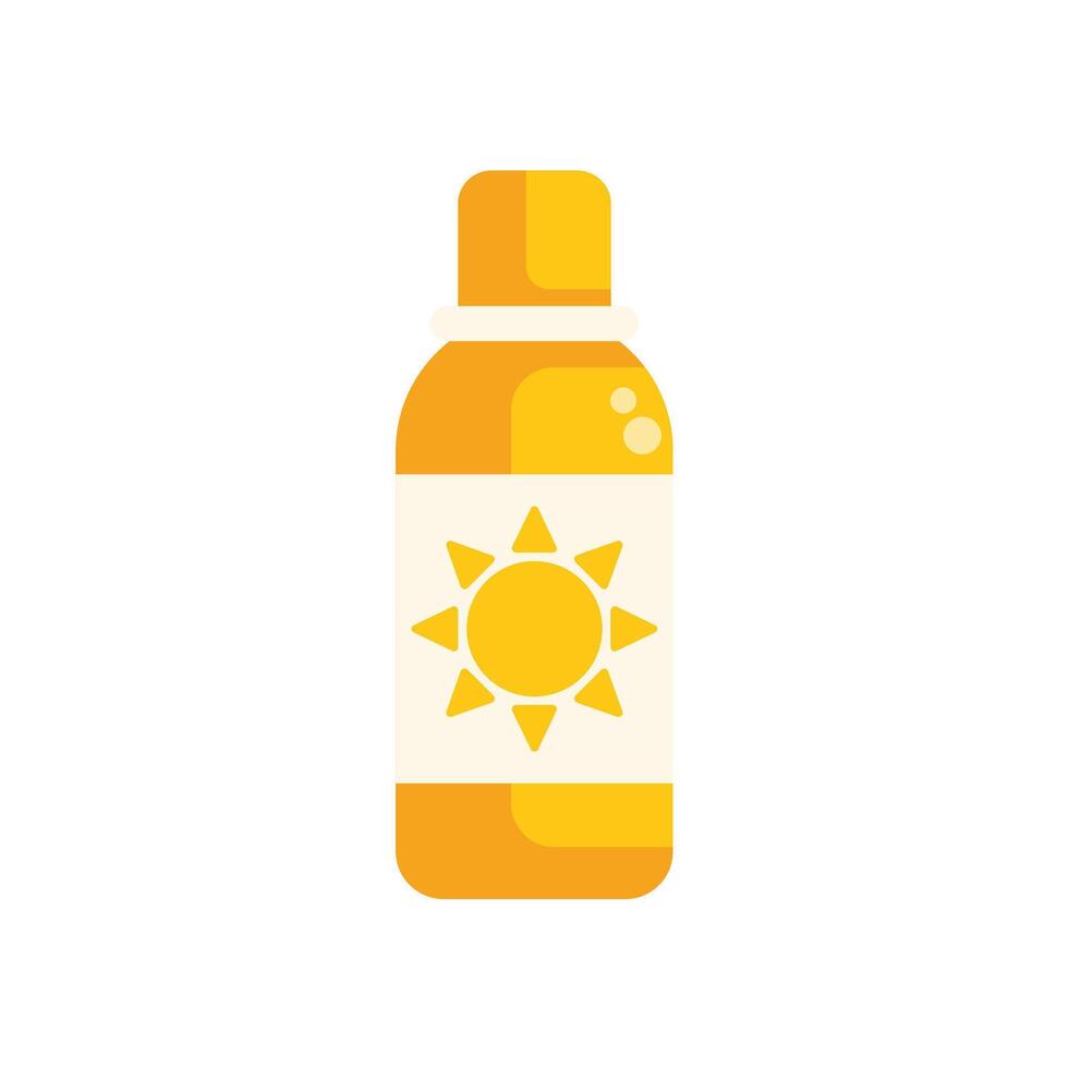 Sunscreen bottle protecting skin from sun damage vector