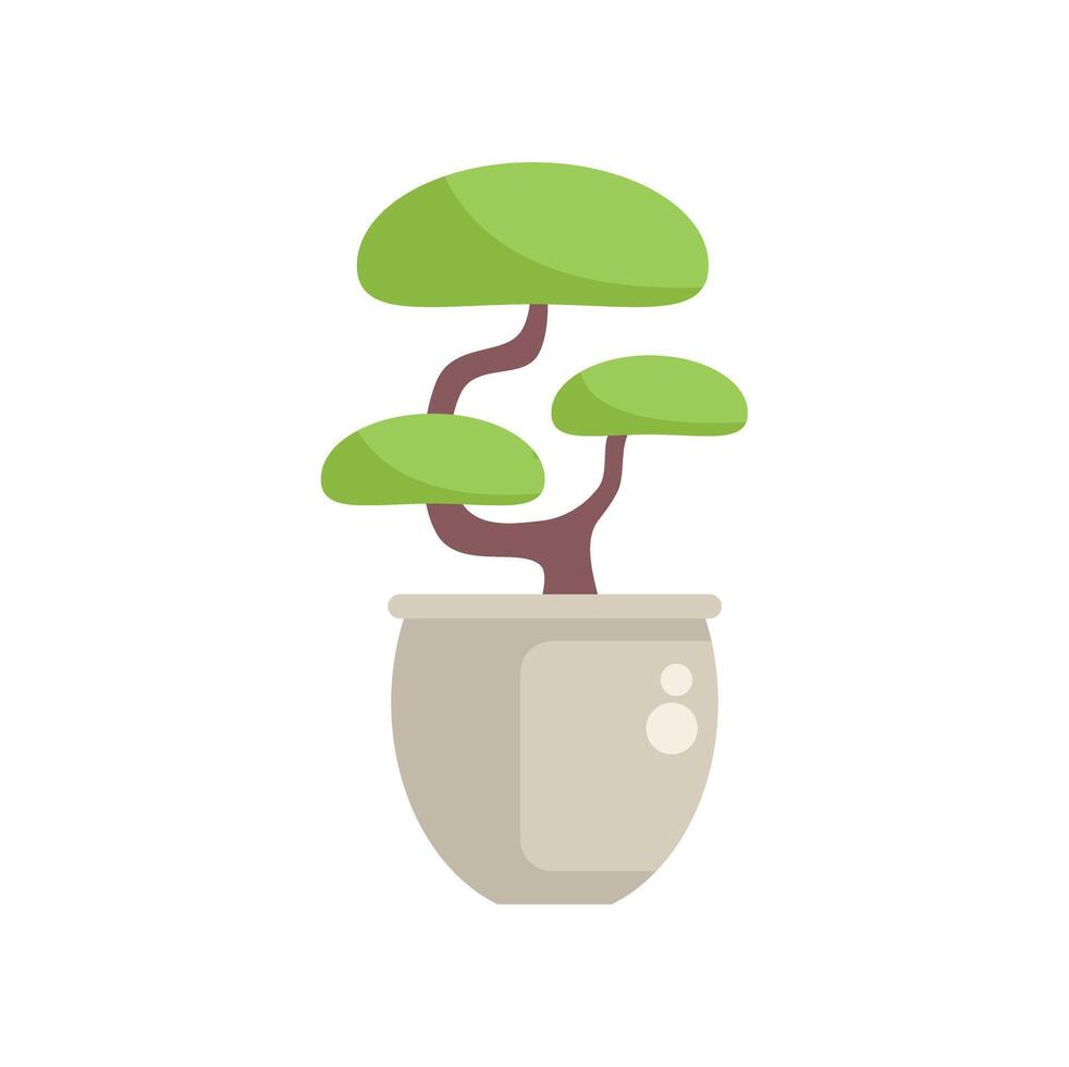 Small bonsai tree growing in a pot vector