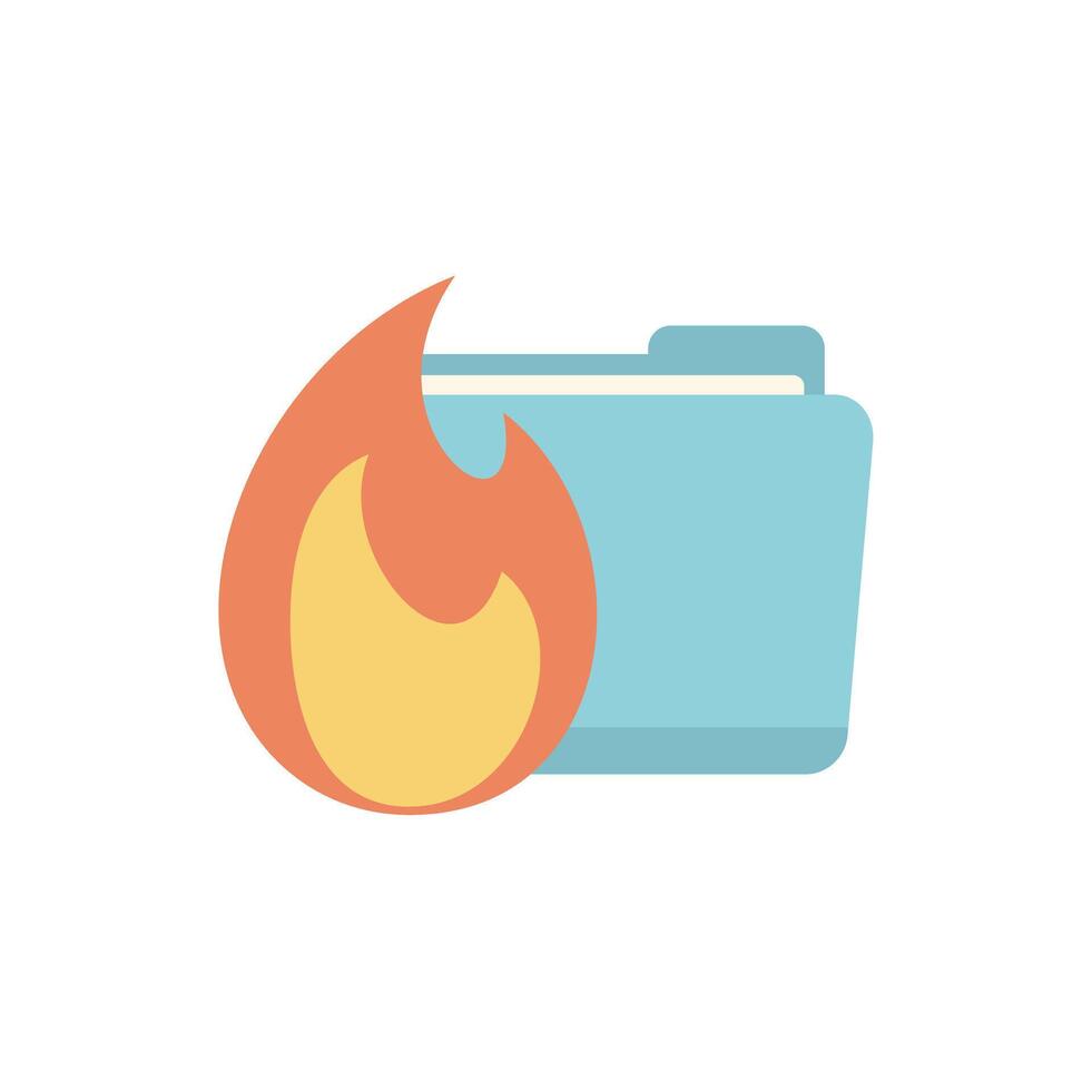 Burning folder is representing concept of lost data vector