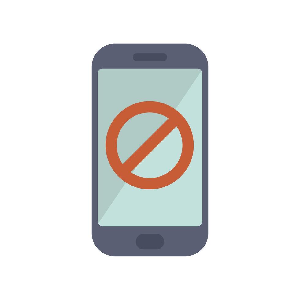 Smartphone showing stop sign displaying no phone allowed concept vector
