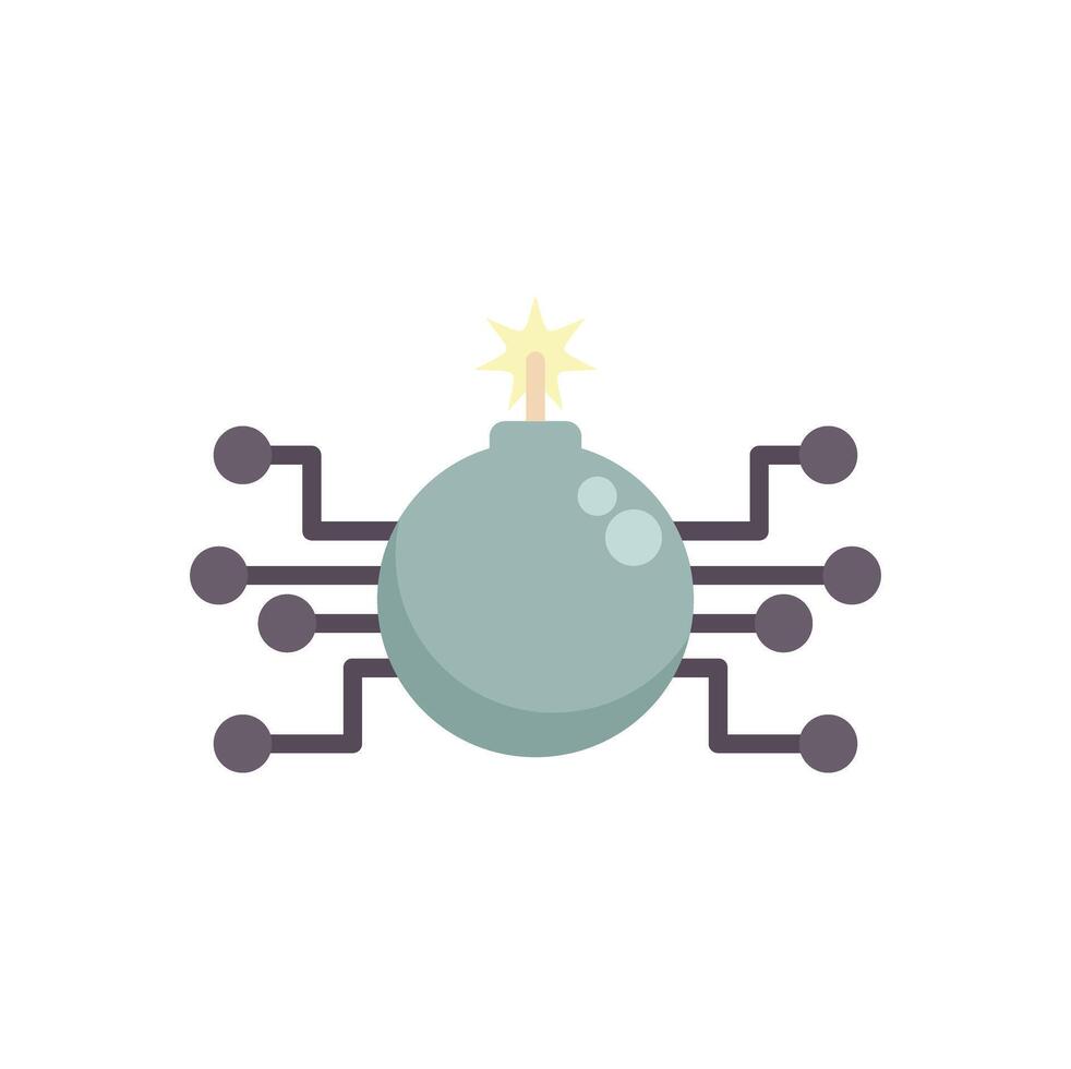 Cyber terrorism concept showing a bomb connected to wires vector