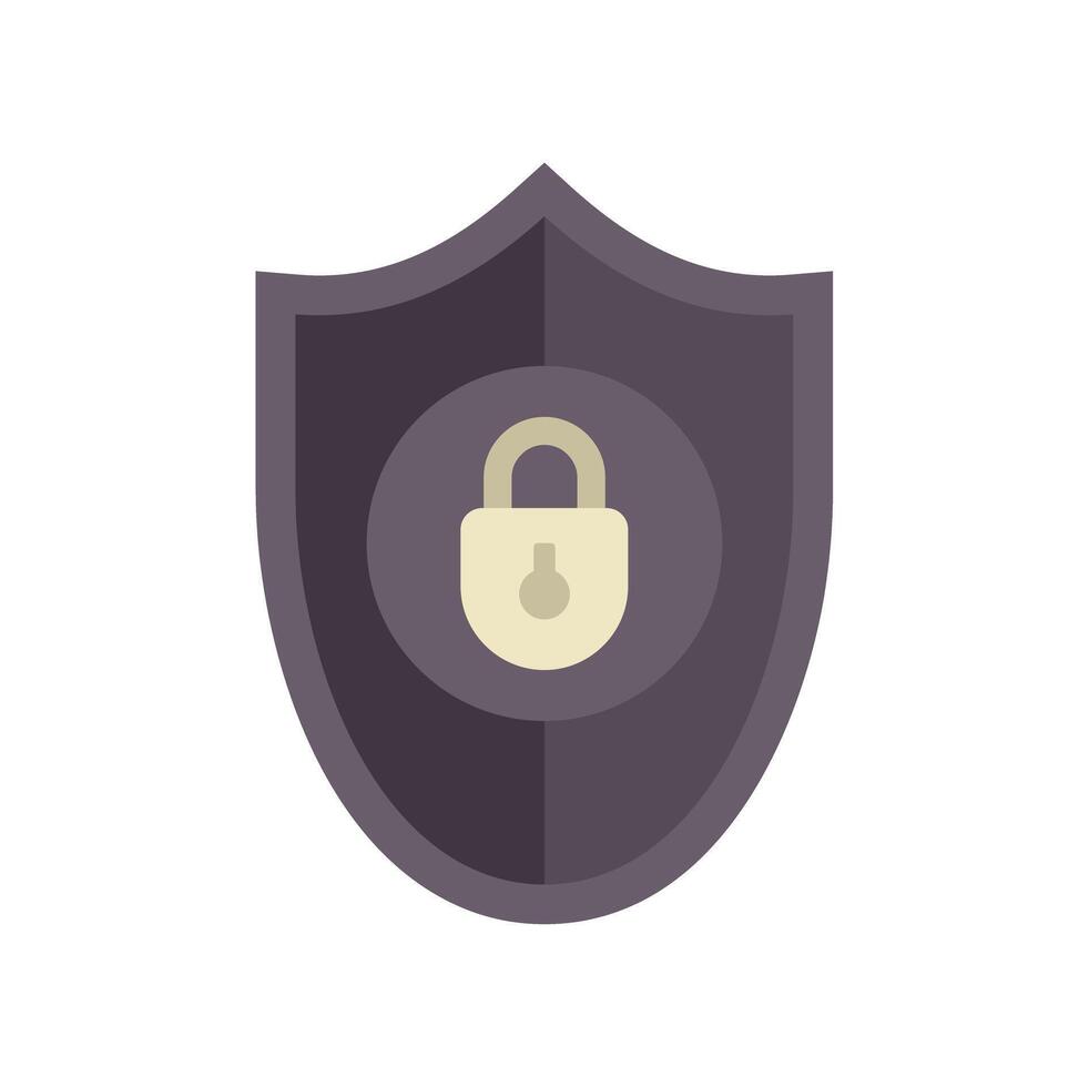 Security shield protecting with padlock icon vector