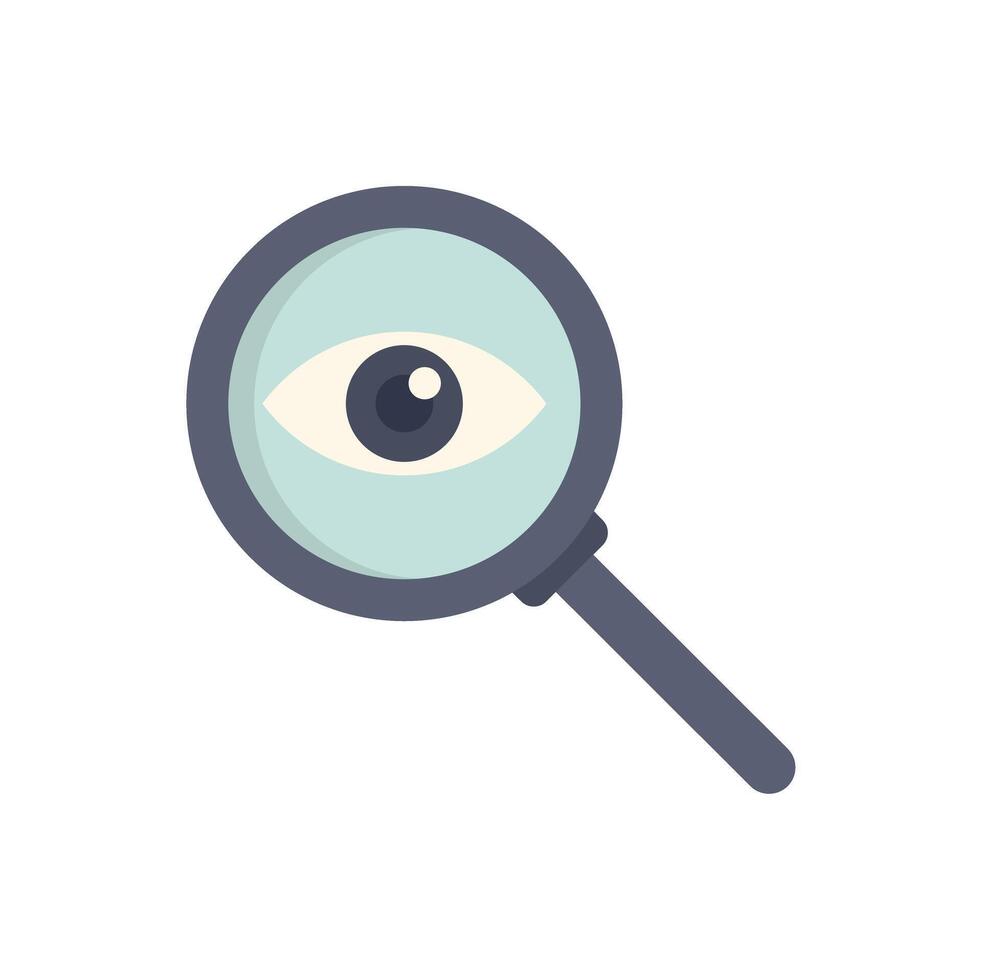Magnifying glass showing a human eye searching for information vector