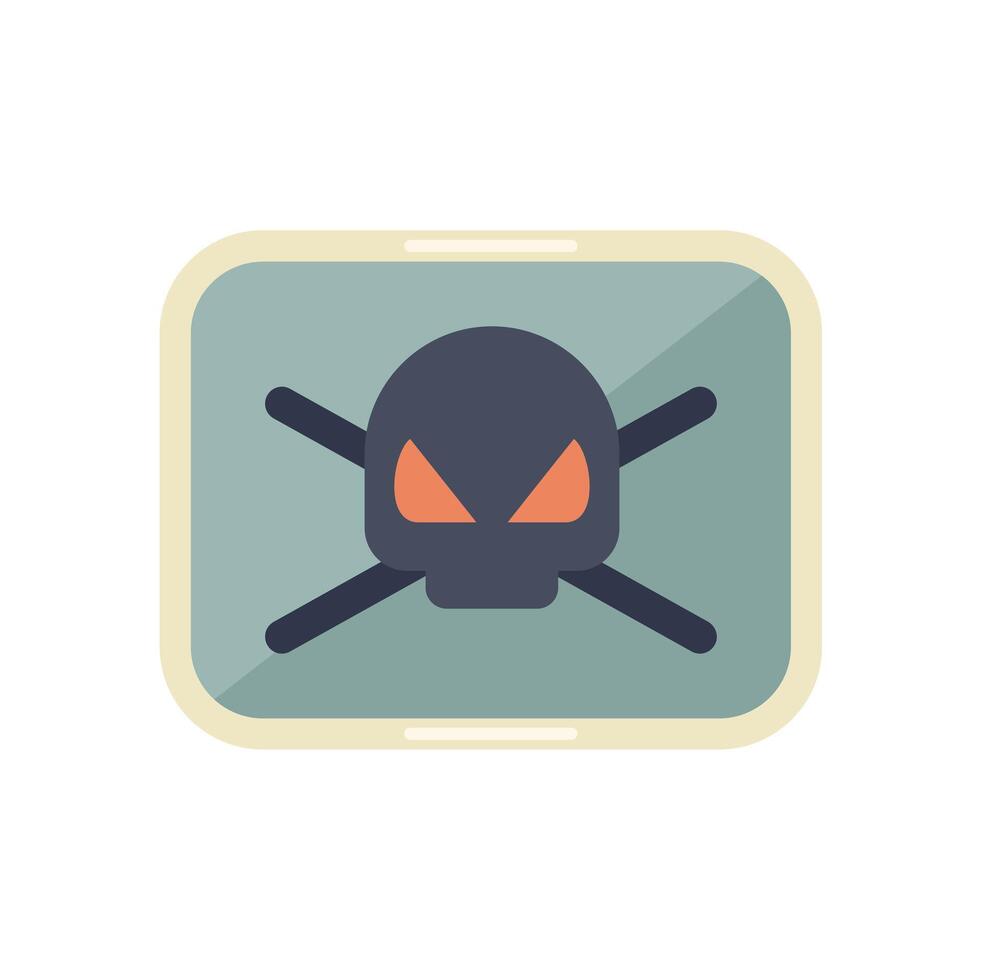 Smartphone showing skull and crossbones warning sign vector